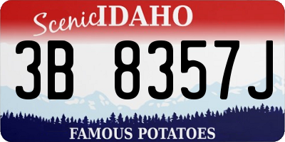 ID license plate 3B8357J