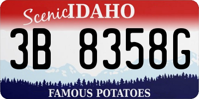 ID license plate 3B8358G