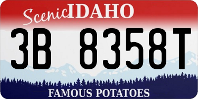 ID license plate 3B8358T