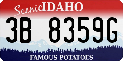 ID license plate 3B8359G
