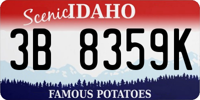 ID license plate 3B8359K