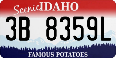 ID license plate 3B8359L