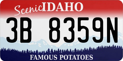 ID license plate 3B8359N