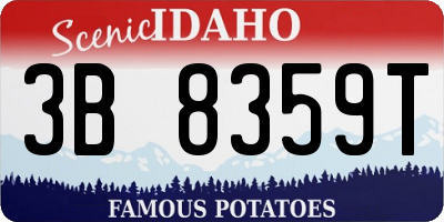 ID license plate 3B8359T