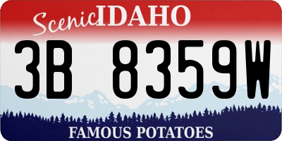 ID license plate 3B8359W
