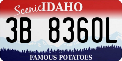 ID license plate 3B8360L