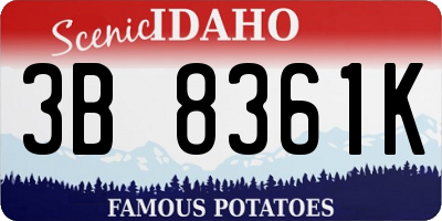 ID license plate 3B8361K