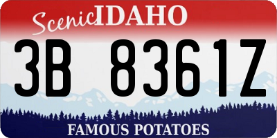 ID license plate 3B8361Z