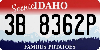 ID license plate 3B8362P