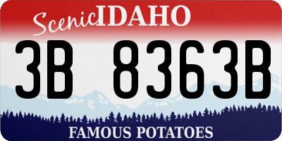ID license plate 3B8363B