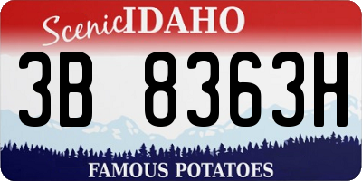 ID license plate 3B8363H