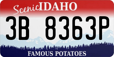 ID license plate 3B8363P