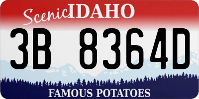 ID license plate 3B8364D
