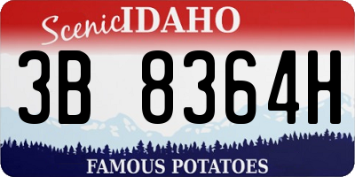 ID license plate 3B8364H