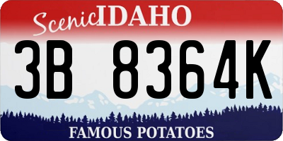 ID license plate 3B8364K