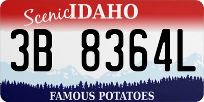 ID license plate 3B8364L