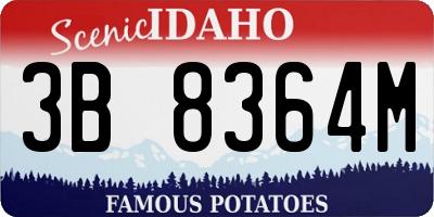 ID license plate 3B8364M