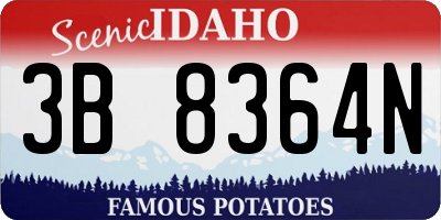 ID license plate 3B8364N