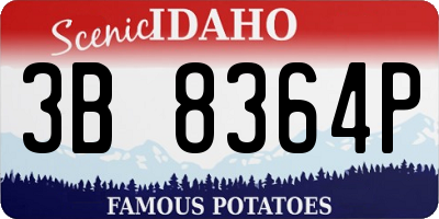 ID license plate 3B8364P