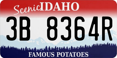 ID license plate 3B8364R