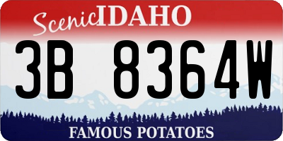 ID license plate 3B8364W