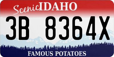 ID license plate 3B8364X