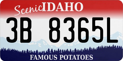 ID license plate 3B8365L