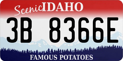 ID license plate 3B8366E