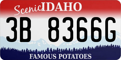 ID license plate 3B8366G