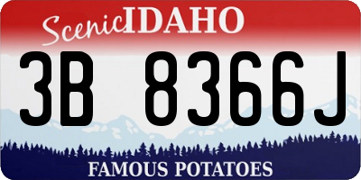 ID license plate 3B8366J
