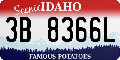 ID license plate 3B8366L