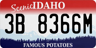 ID license plate 3B8366M