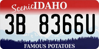 ID license plate 3B8366U