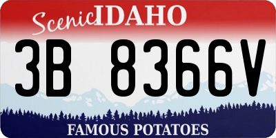 ID license plate 3B8366V