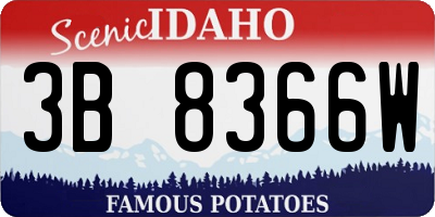 ID license plate 3B8366W