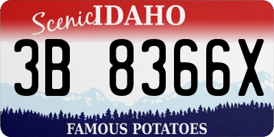 ID license plate 3B8366X