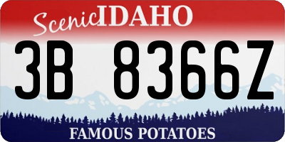 ID license plate 3B8366Z