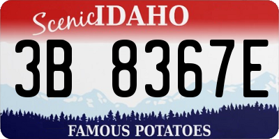 ID license plate 3B8367E