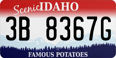 ID license plate 3B8367G
