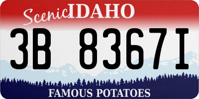 ID license plate 3B8367I