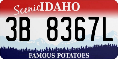 ID license plate 3B8367L