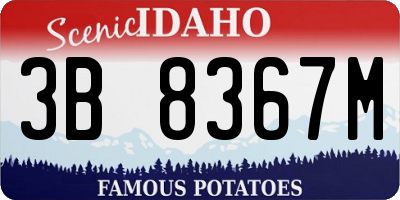 ID license plate 3B8367M