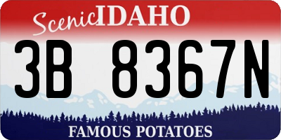 ID license plate 3B8367N