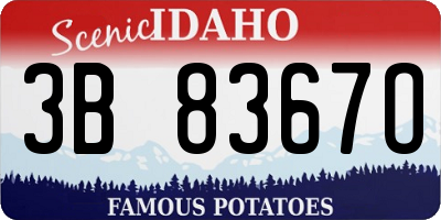 ID license plate 3B8367O