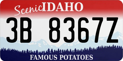 ID license plate 3B8367Z