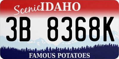 ID license plate 3B8368K
