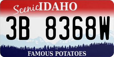 ID license plate 3B8368W