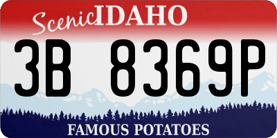 ID license plate 3B8369P