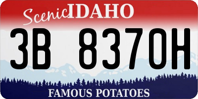 ID license plate 3B8370H