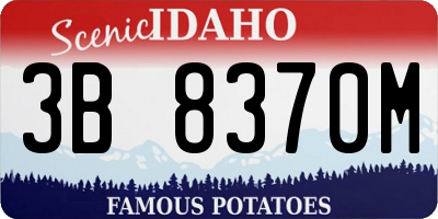 ID license plate 3B8370M